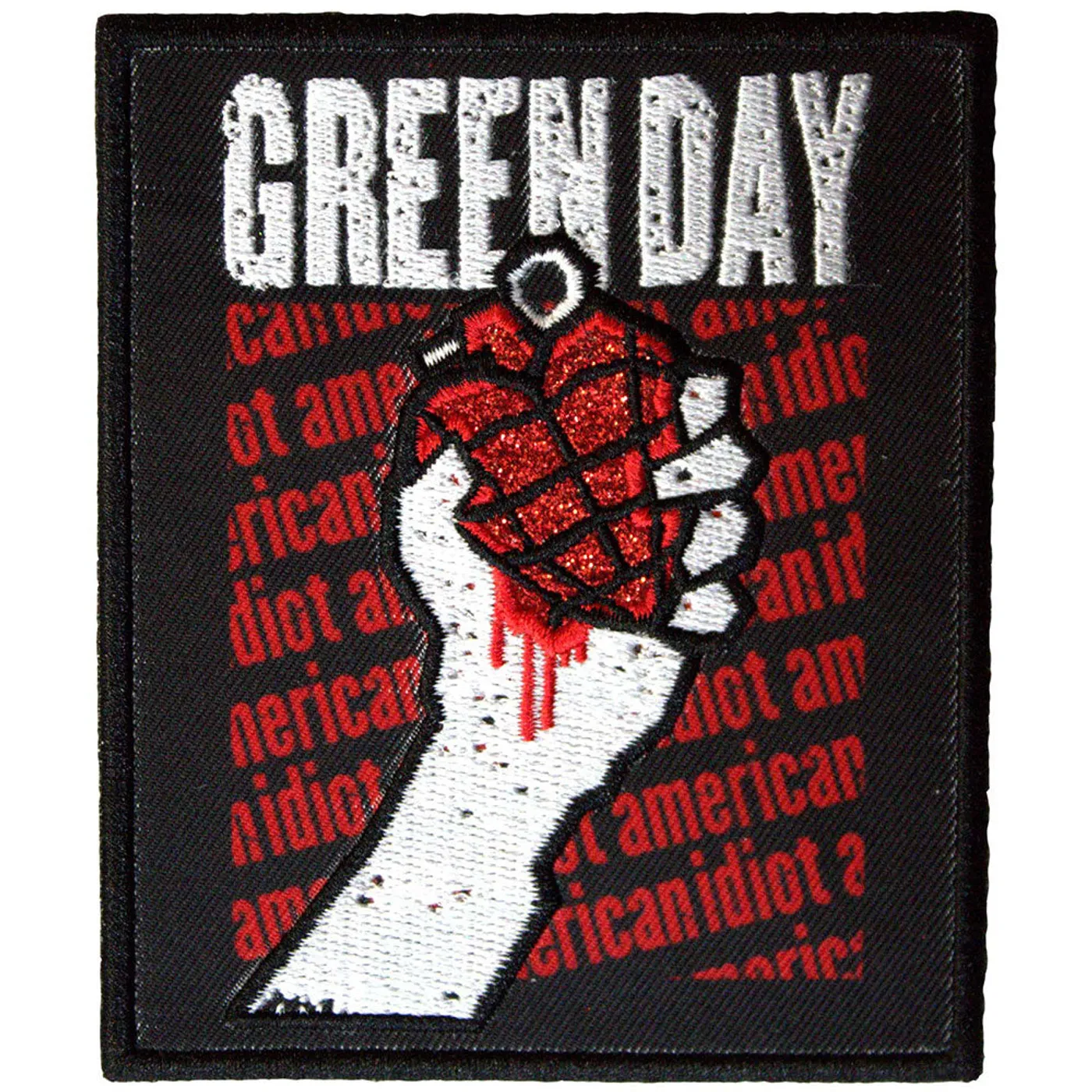 Green Day Patches - Iron On - American Idiot Text Repeat