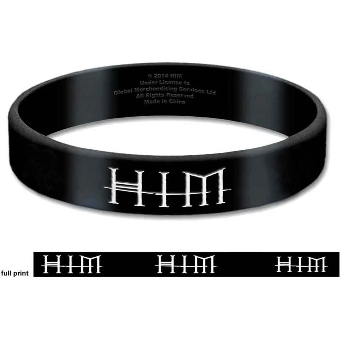 HIM Wrist Bands - Rubber Gummy - Logo & Heartagram