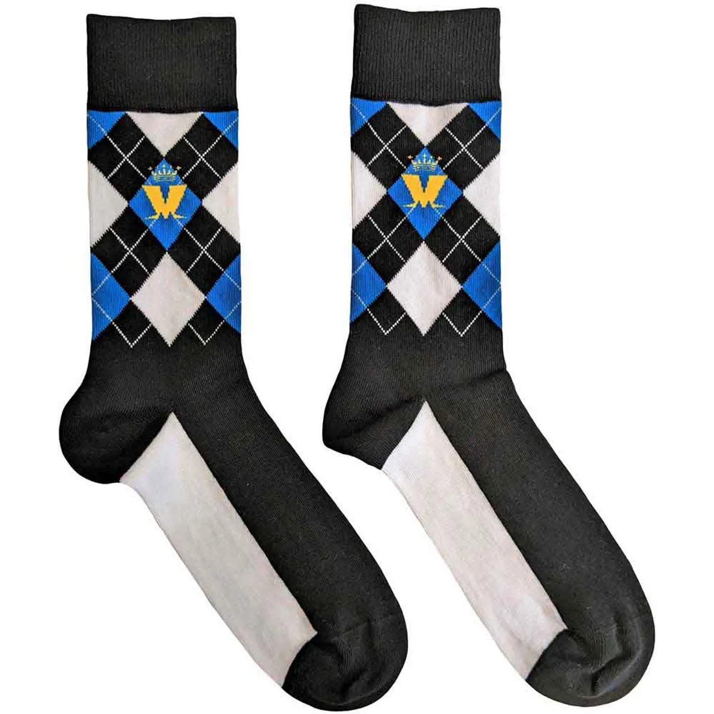 Madness Ankle Socks - Crown & M Blue Diamond