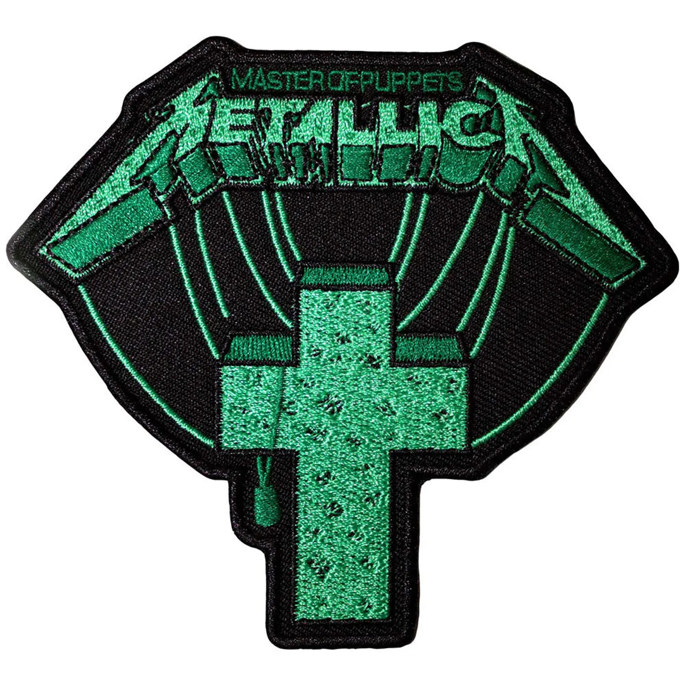 Metallica Patches - Iron On - Master Of Puppets Green Cross