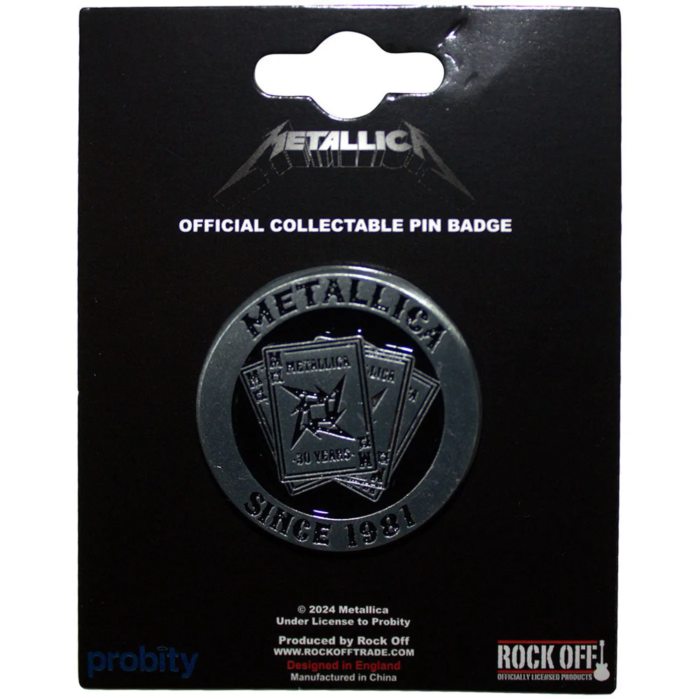 Metallica Pin - Badge - 30th Anniversary Playing Card