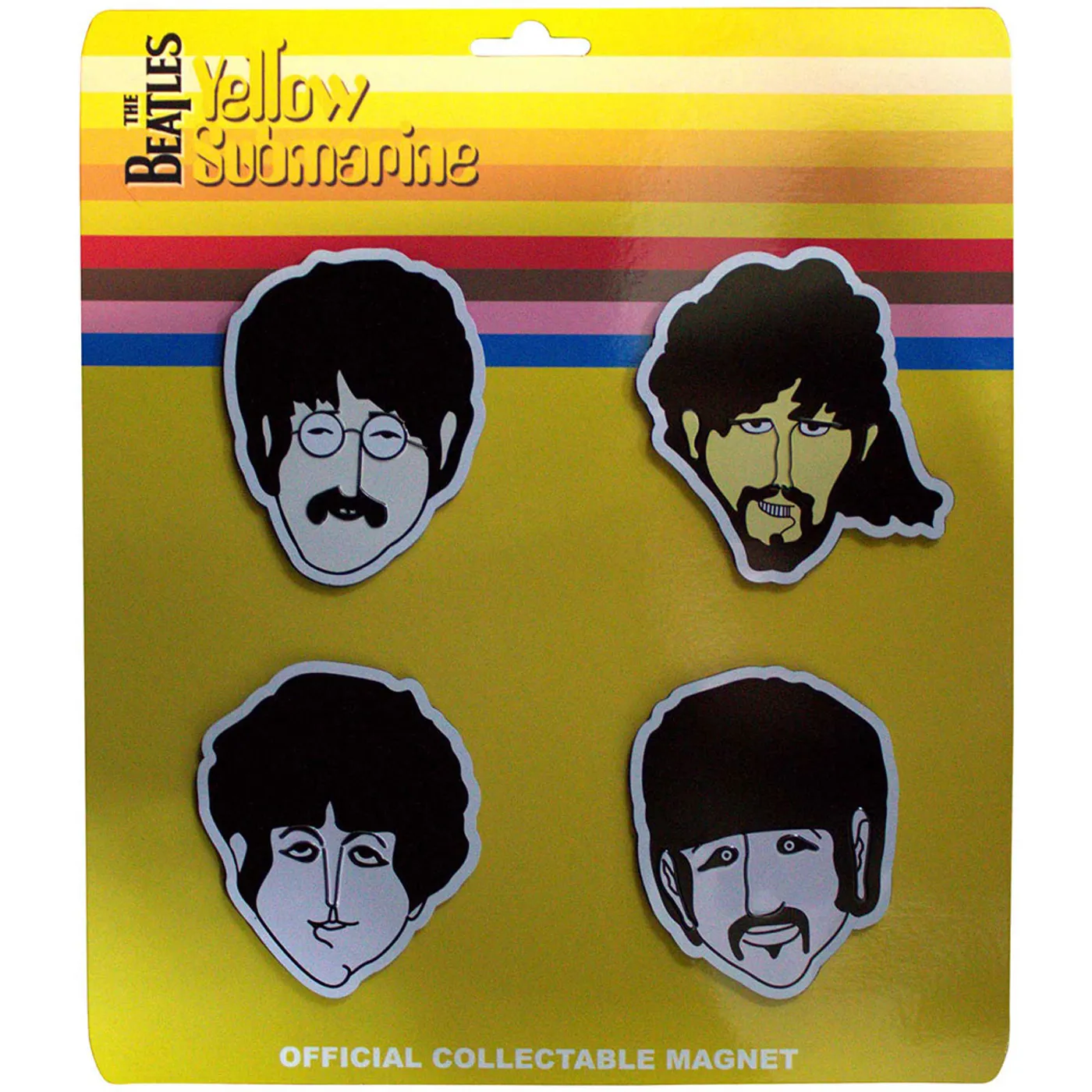 The Beatles Magnets Epoxy Sets - Yellow Submarine Heads Embossed