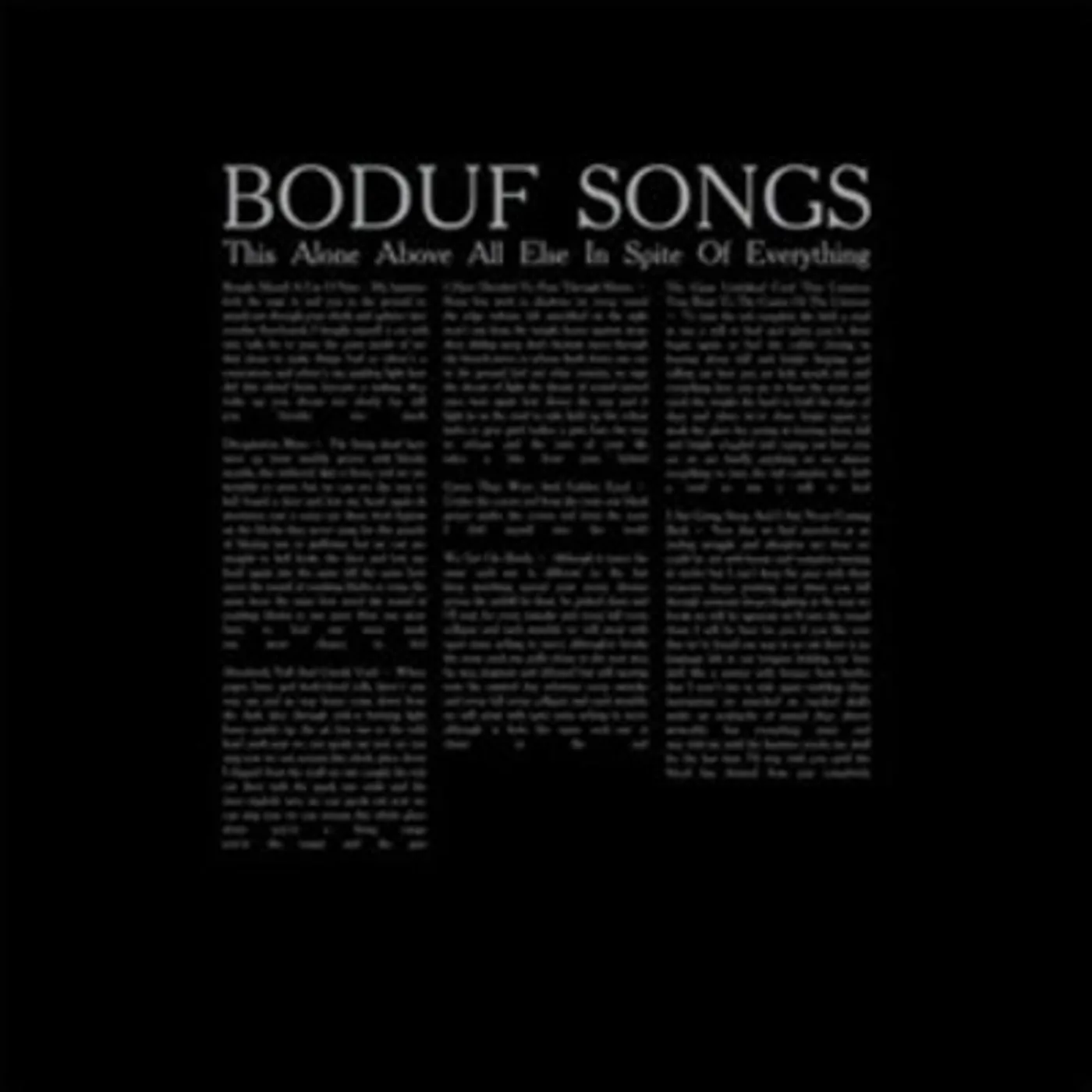 Boduf Songs LP - This Alone Above All Else In S (Vinyl)