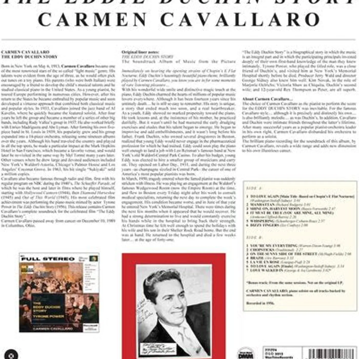 Carmen Cavallaro LP - The Eddy Duchin Story (Vinyl)