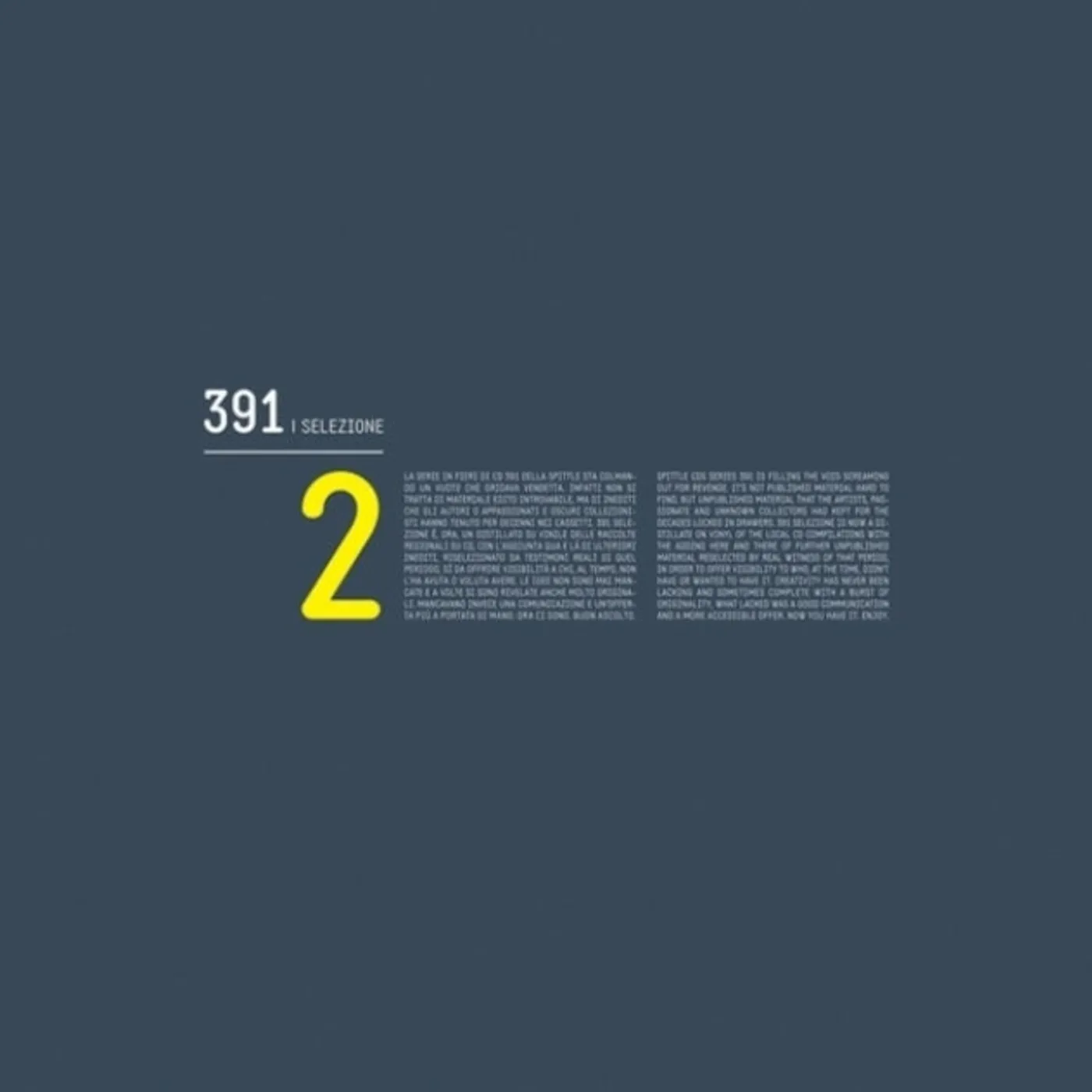 Various Artists LP - 391 Selezione 2 (White Vinyl)