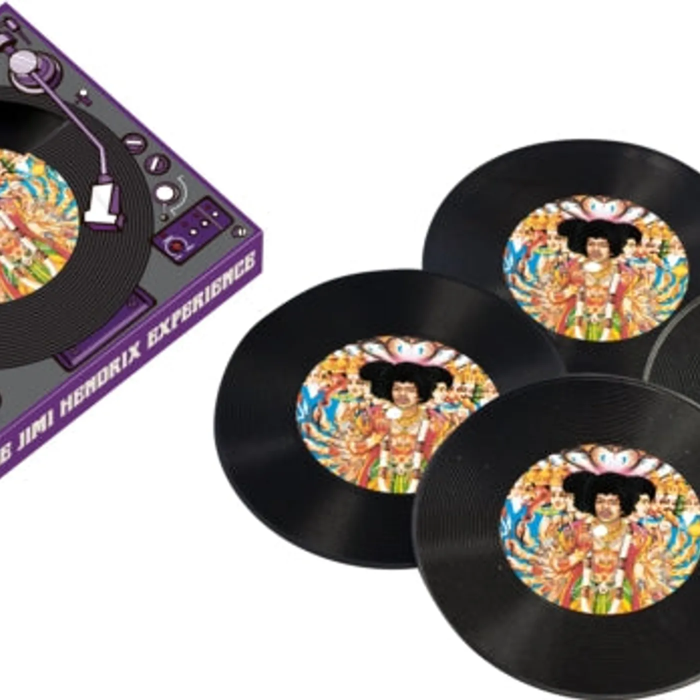 Jimi Hendrix Coaster Set - Jimi Hendrix Record Coasters