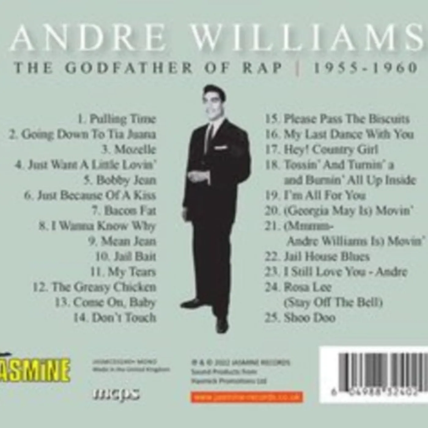 Andre Williams CD - Bacon Fat & Another 24 Sizzlin Cuts Of Detroit Soul Roots 1955-1961