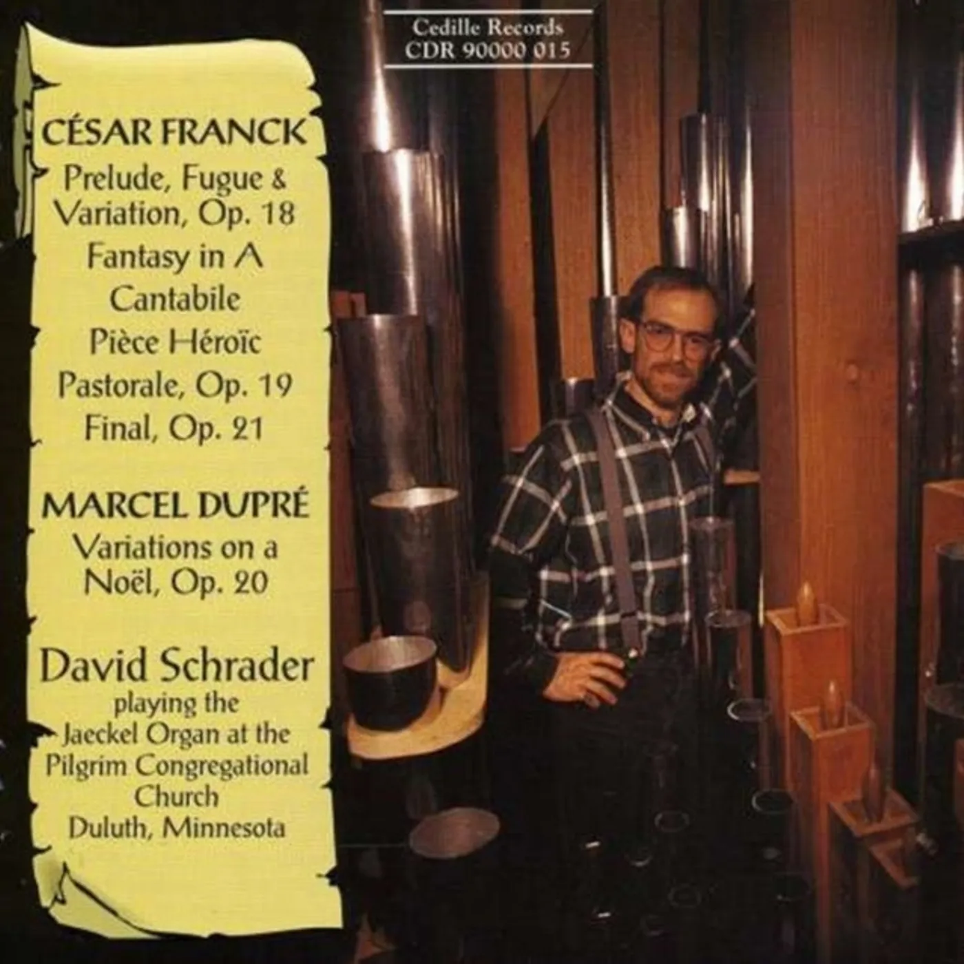 David Schrader CD - Organ Music By Franck  Dupre