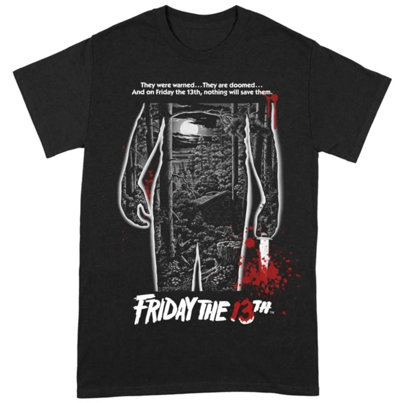 Friday The 13Th T Shirt - Bloody Poster Large Black T-Shirt