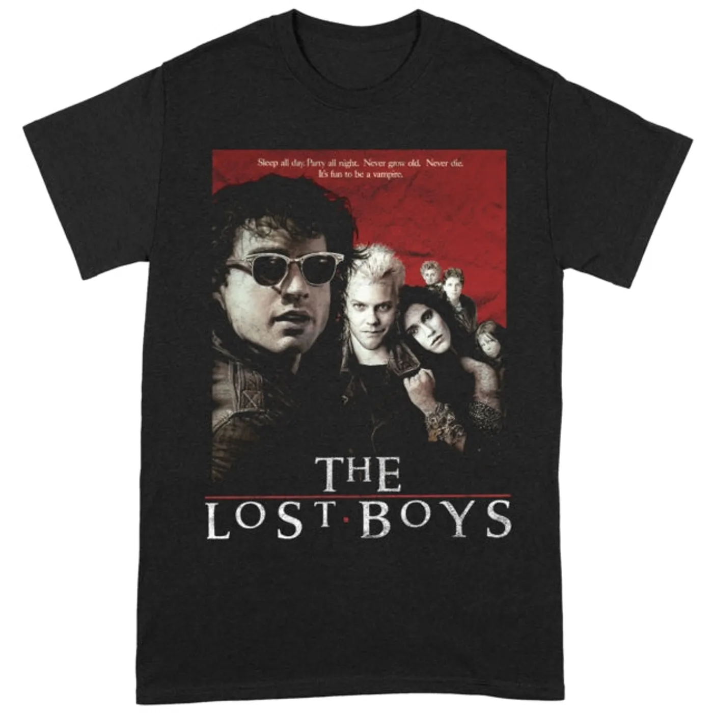 The Lost Boys T Shirt - Distressed Poster X-Large Black T-Shirt