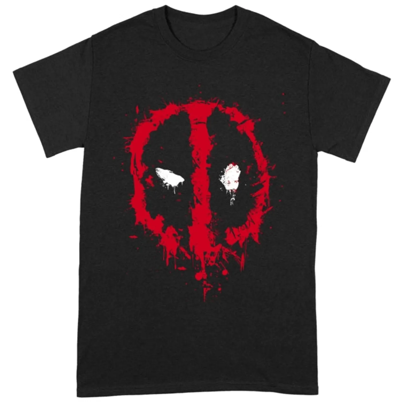 Deadpool T Shirt - Splat Face Small Black T-Shirt