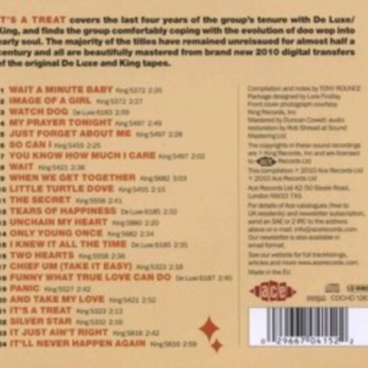 Otis Williams & The Charms CD - Its A Treat
