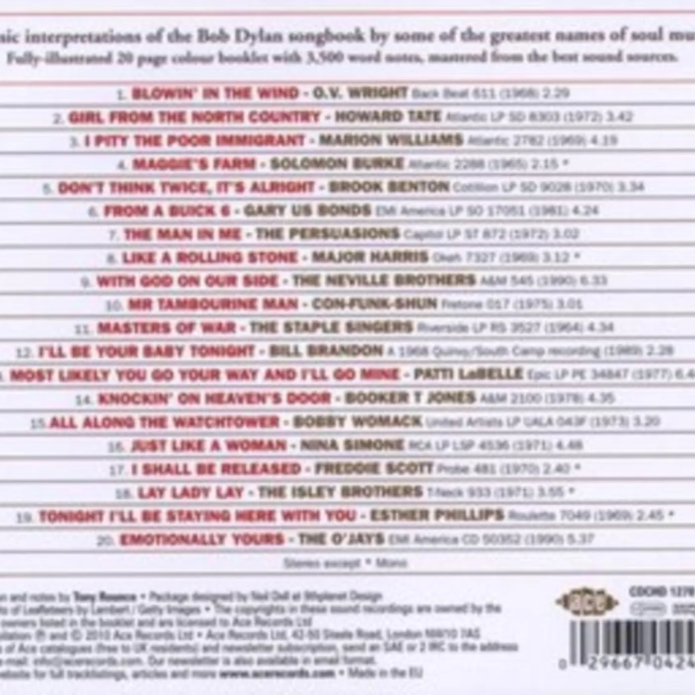 Various Artists CD - How Many Roads - Black America Sings Bob Dylan