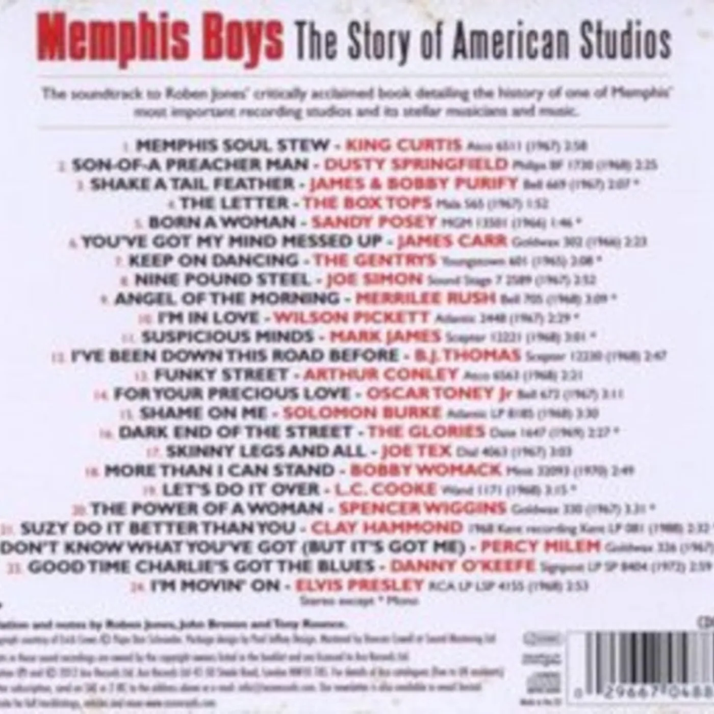 Various Artists CD - Memphis Boys - The Story Of American Studios