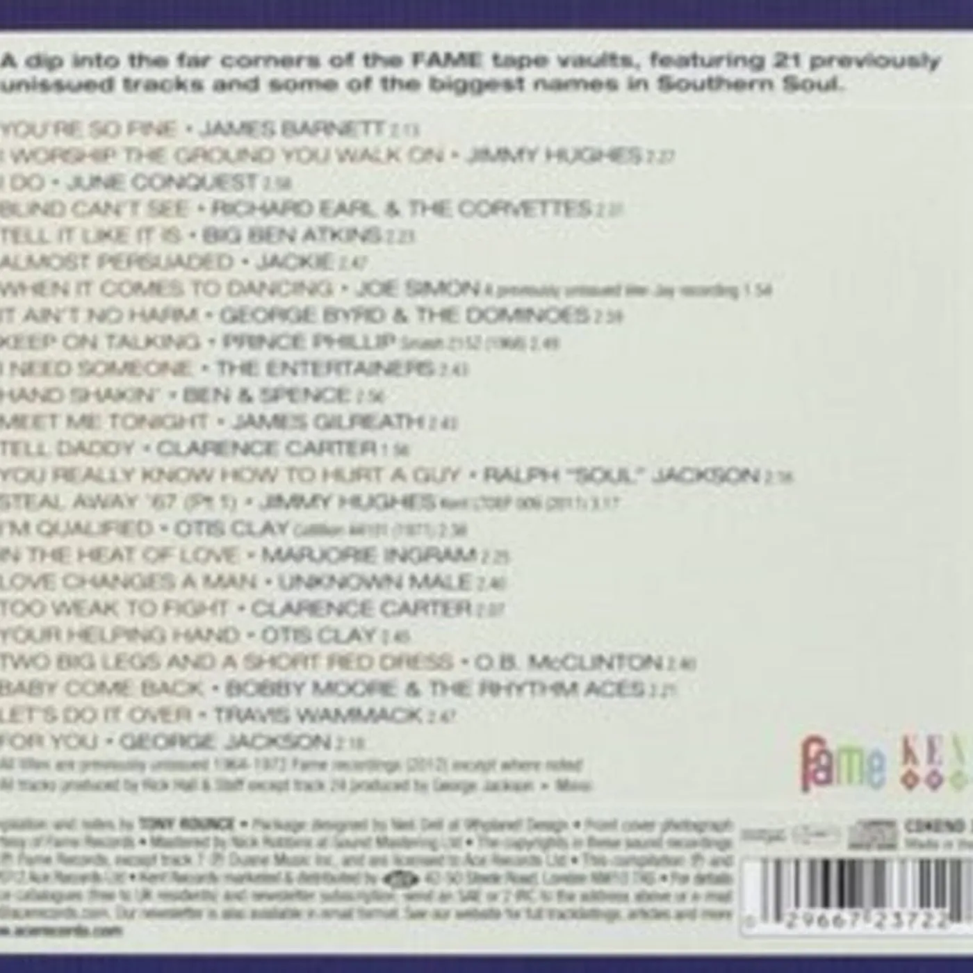 Various Artists CD - Hall Of Fame - Rare And Unissued Gems From The Fame Vaults