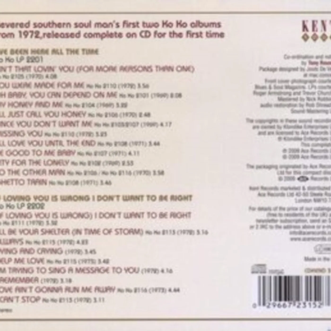 Luther Ingram CD - Ive Been Here All The Time