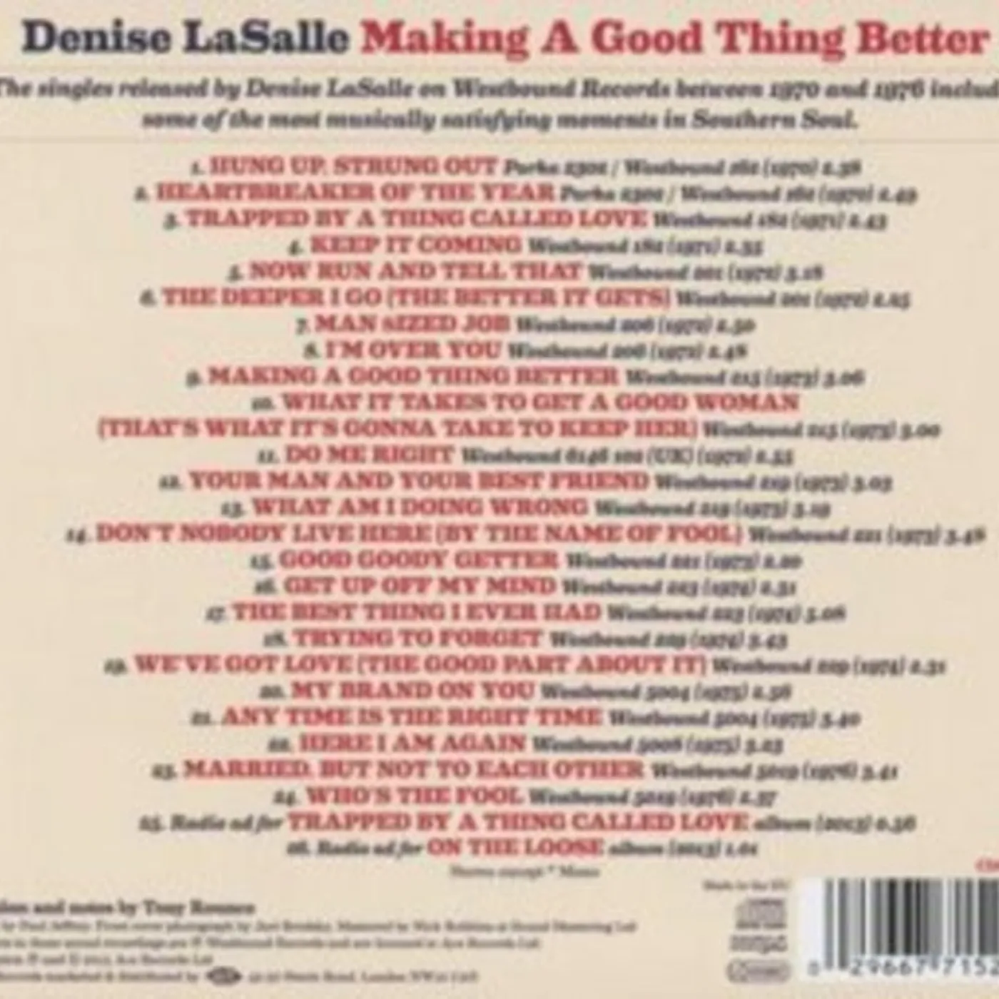 Denise Lasalle CD - Making A Good Thing Better