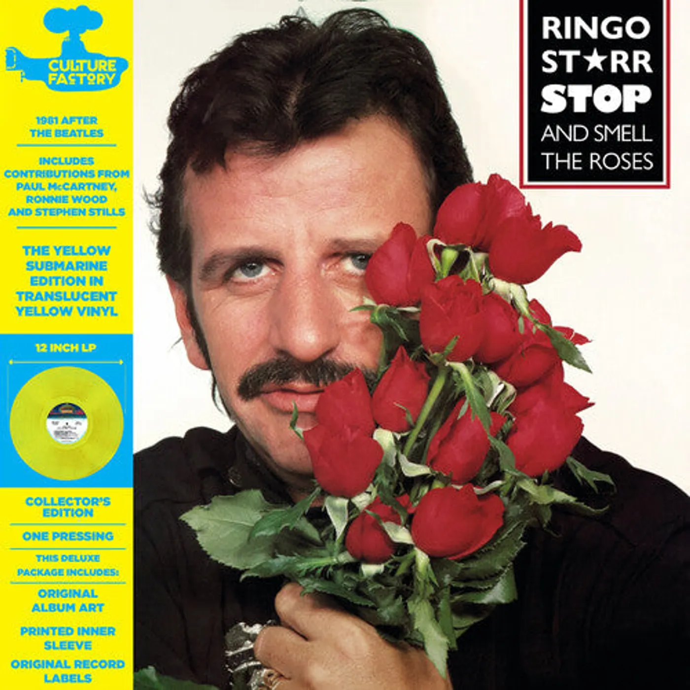 Ringo Starr LP Vinyl - Stop & Smell The Roses: Yellow Submarine Edition