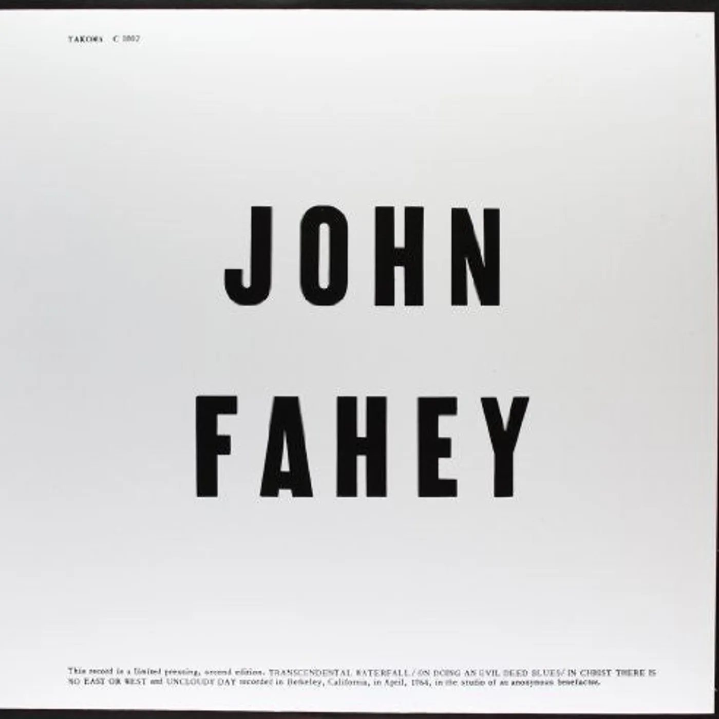 John Fahey LP Vinyl - Blind Joe Death