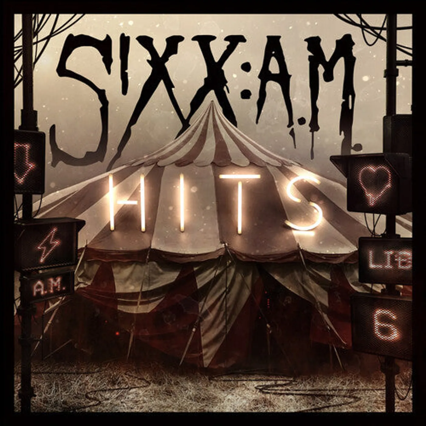 Sixx:A.M. LP Vinyl - Hits - Translucent Red With Black Smoke (Blk)