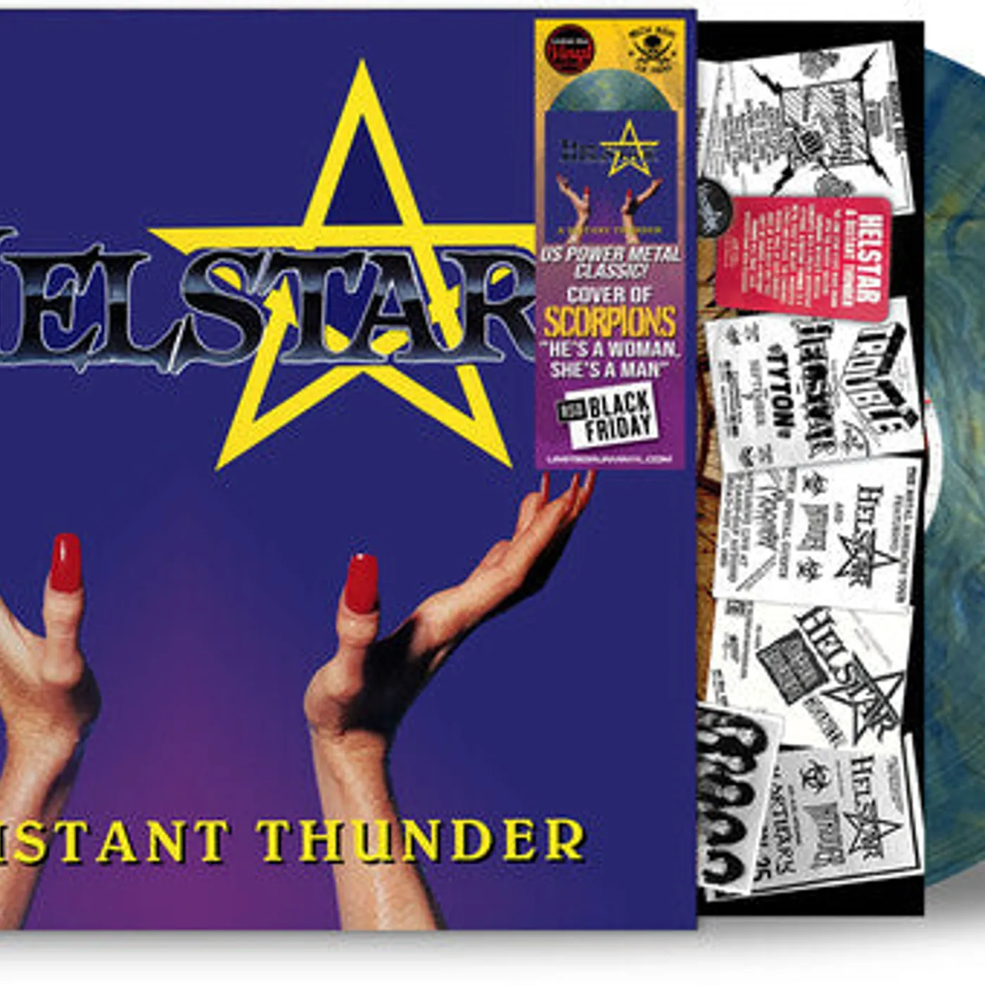 Helstar LP Vinyl - Distant Thunder - Electric-Ocean (Blue) (Colv)