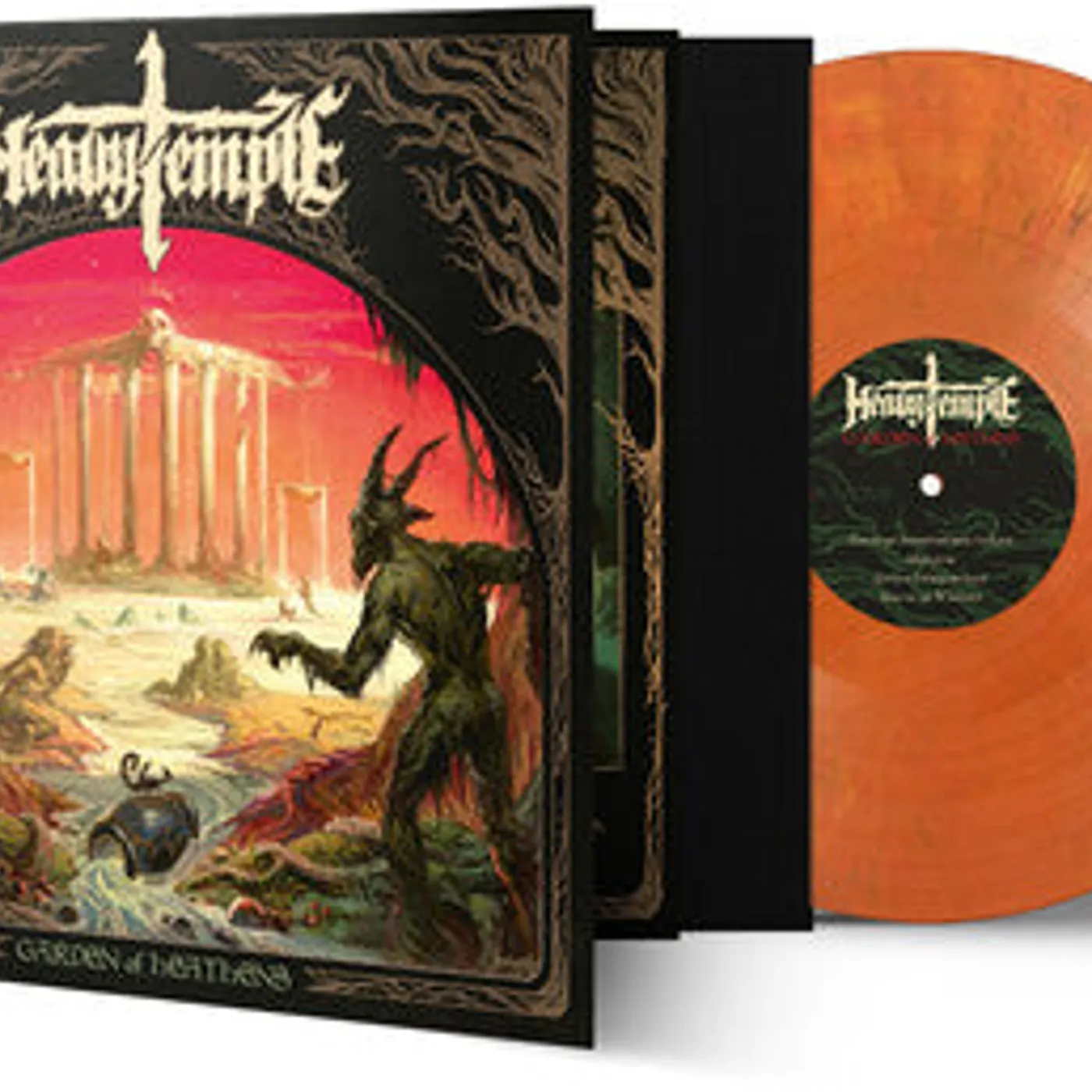 Heavy Temple LP Vinyl - Garden Of Heathens - Yellow/ Red/ Black Marble
