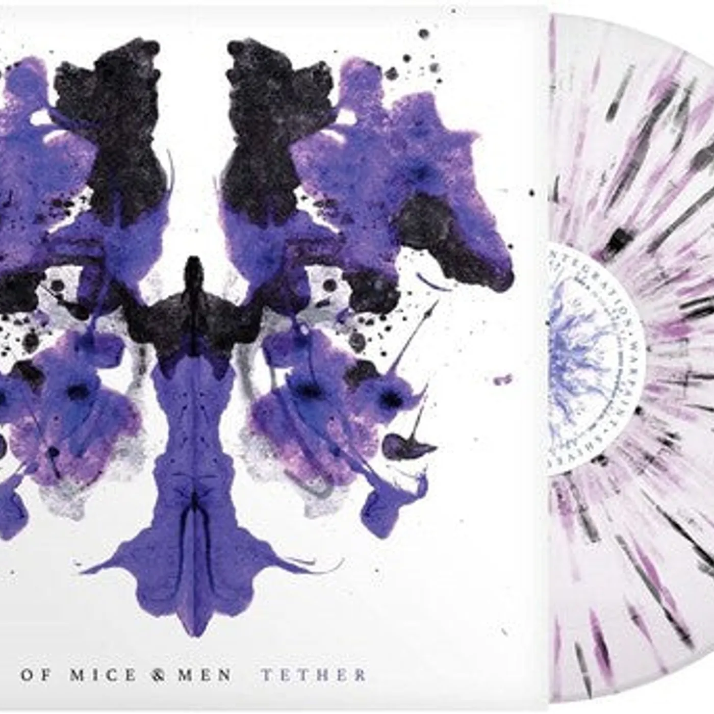 Of Mice & Men LP Vinyl - Tether - White Purple Black Splatter (Blk) (Coloured Vinyl)