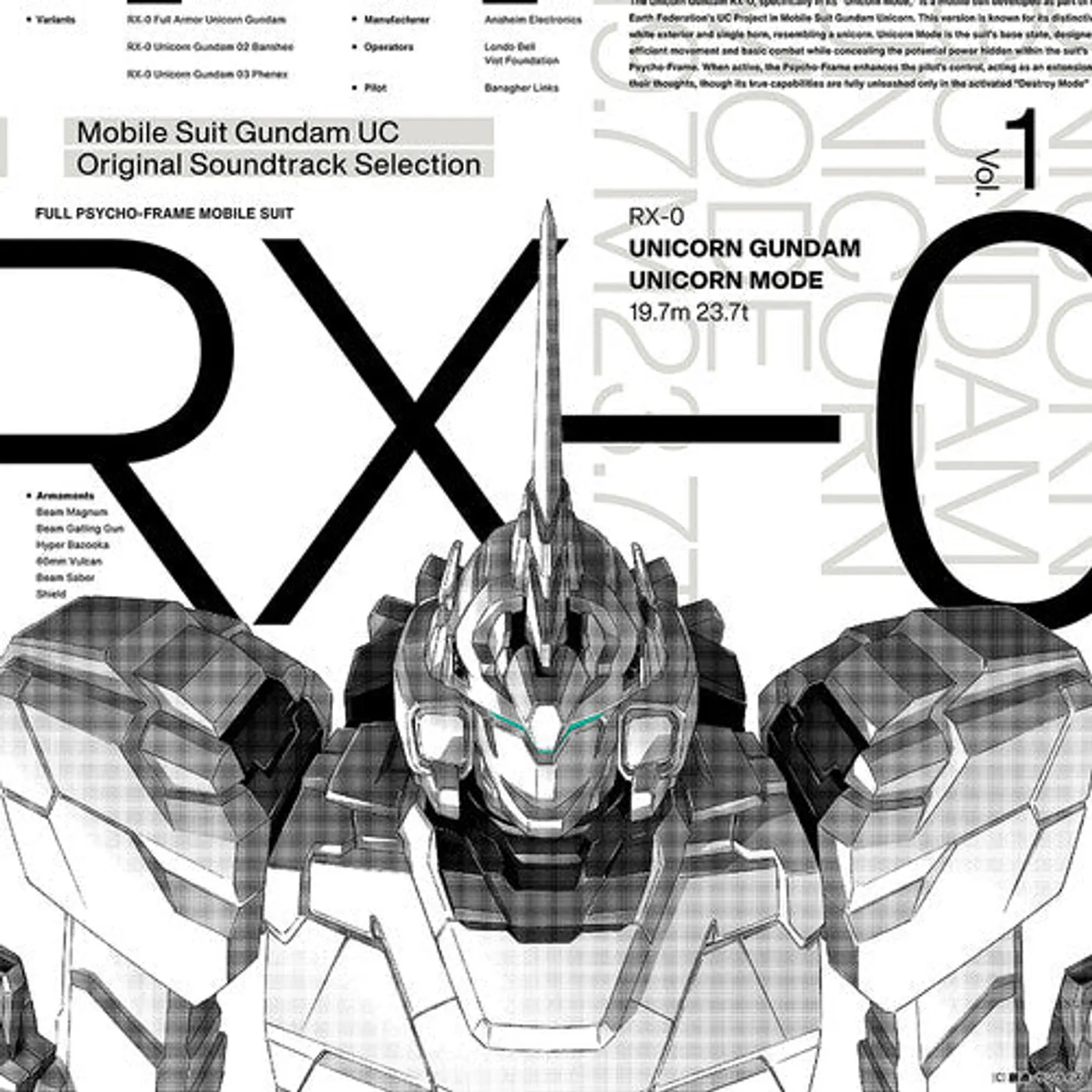 Gundam (Jpn) LP Vinyl - Unicorn - Selection Vol 1 - Original Soundtrack (Jpn)