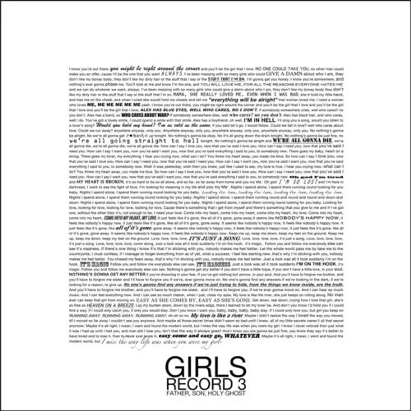 Girls LP Vinyl - Fathers, Son, Holy Ghost