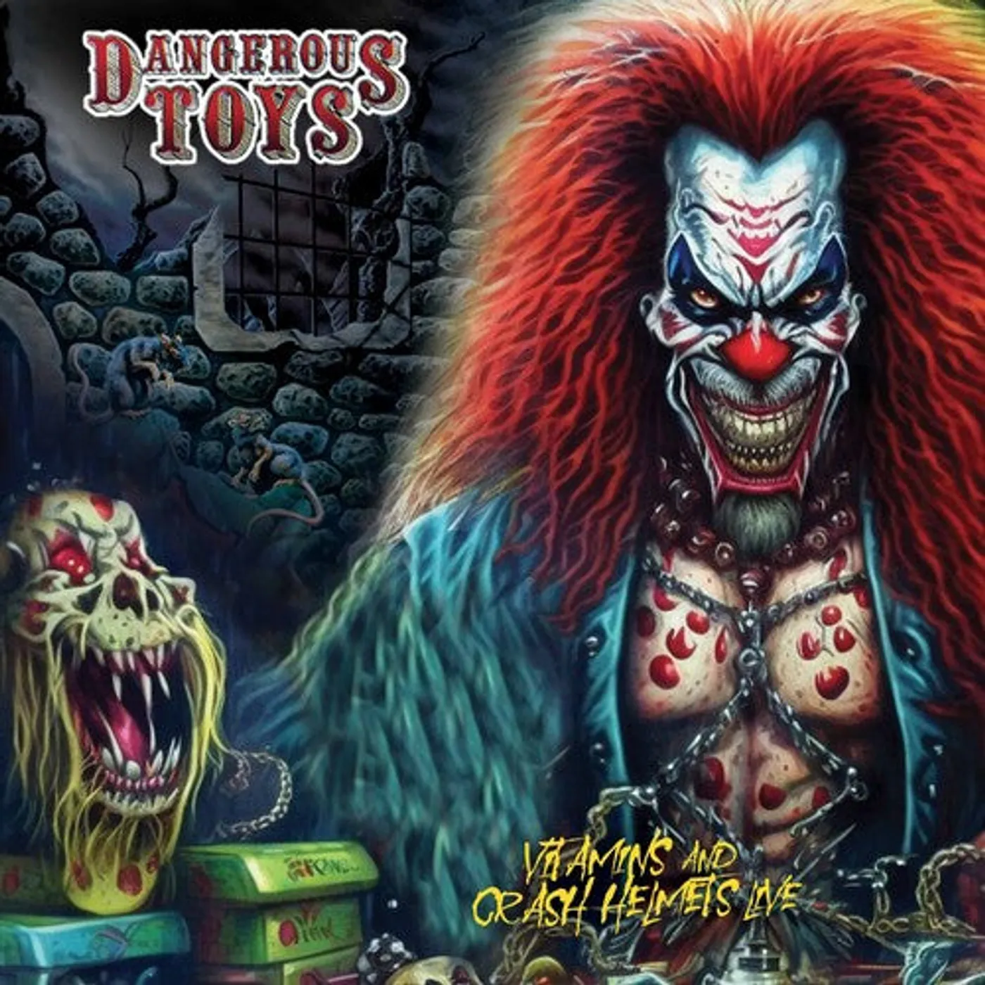 Dangerous Toys LP Vinyl - Vitamins & Crash Helmets Live - Coke Bottle Green