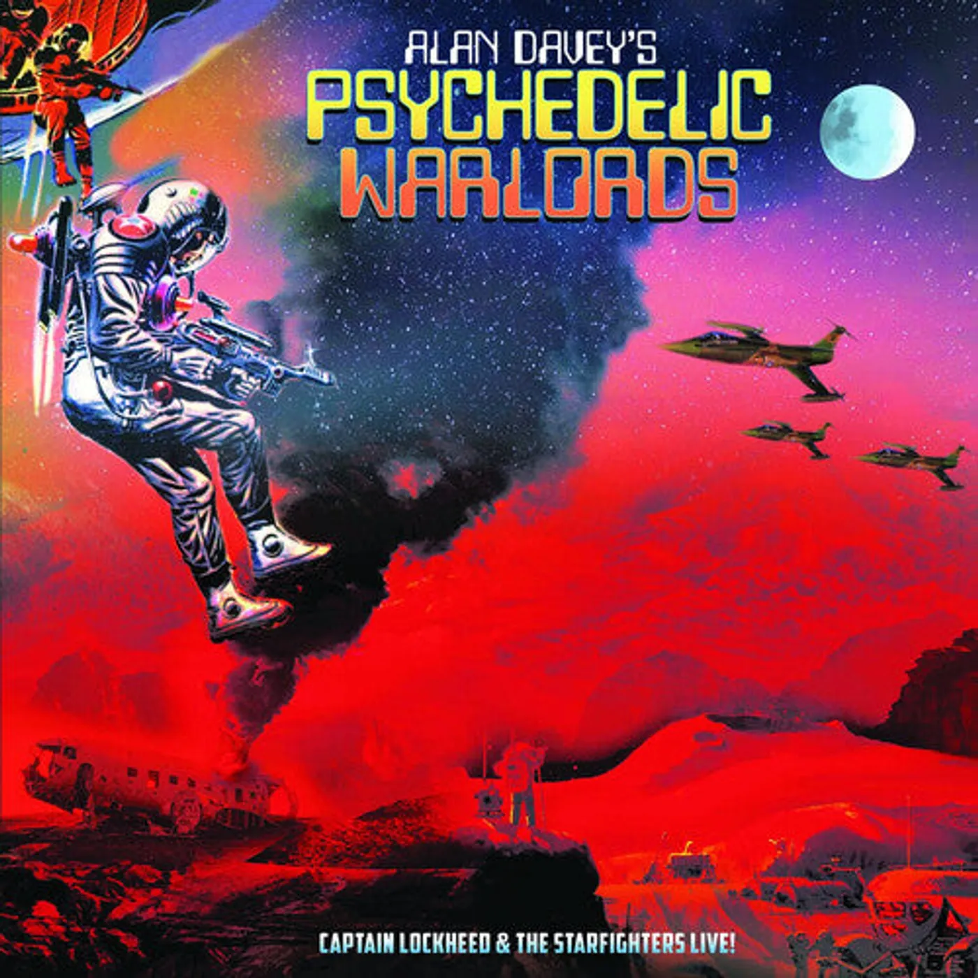 Alan Davey'S Psychedelic Warlords LP Vinyl - Captain Lockheed & The Starfighters Live - Yellow