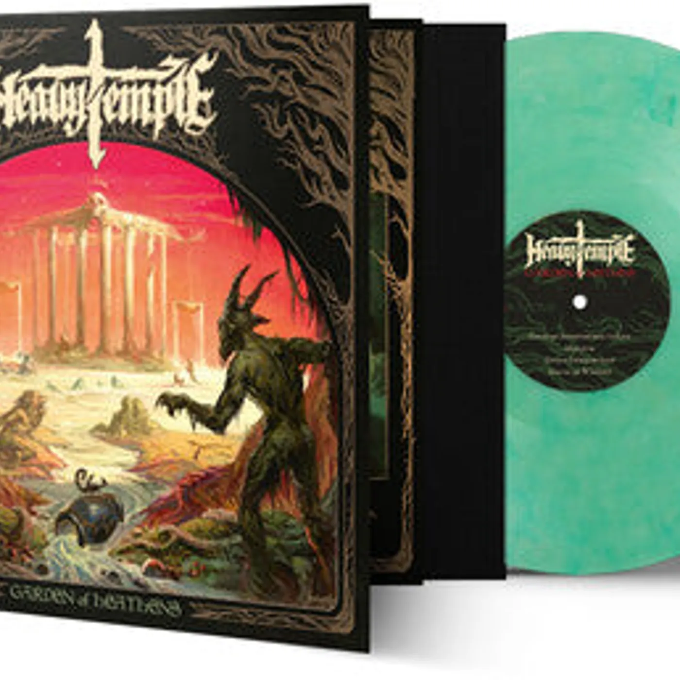 Heavy Temple LP Vinyl - Garden Of Heathens - Clear/ Green/ White Marble