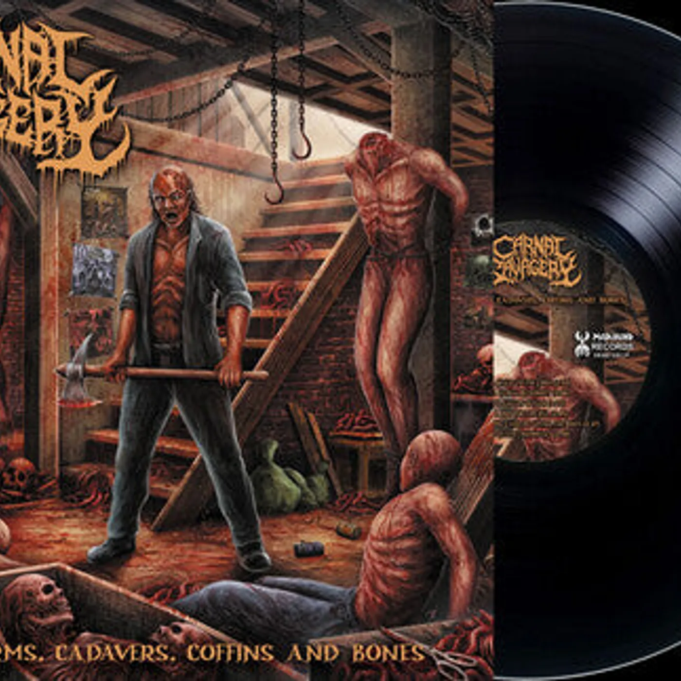 Carnal Savagery LP Vinyl - Graveworms Cadavers Coffins & Bones (Ltd)