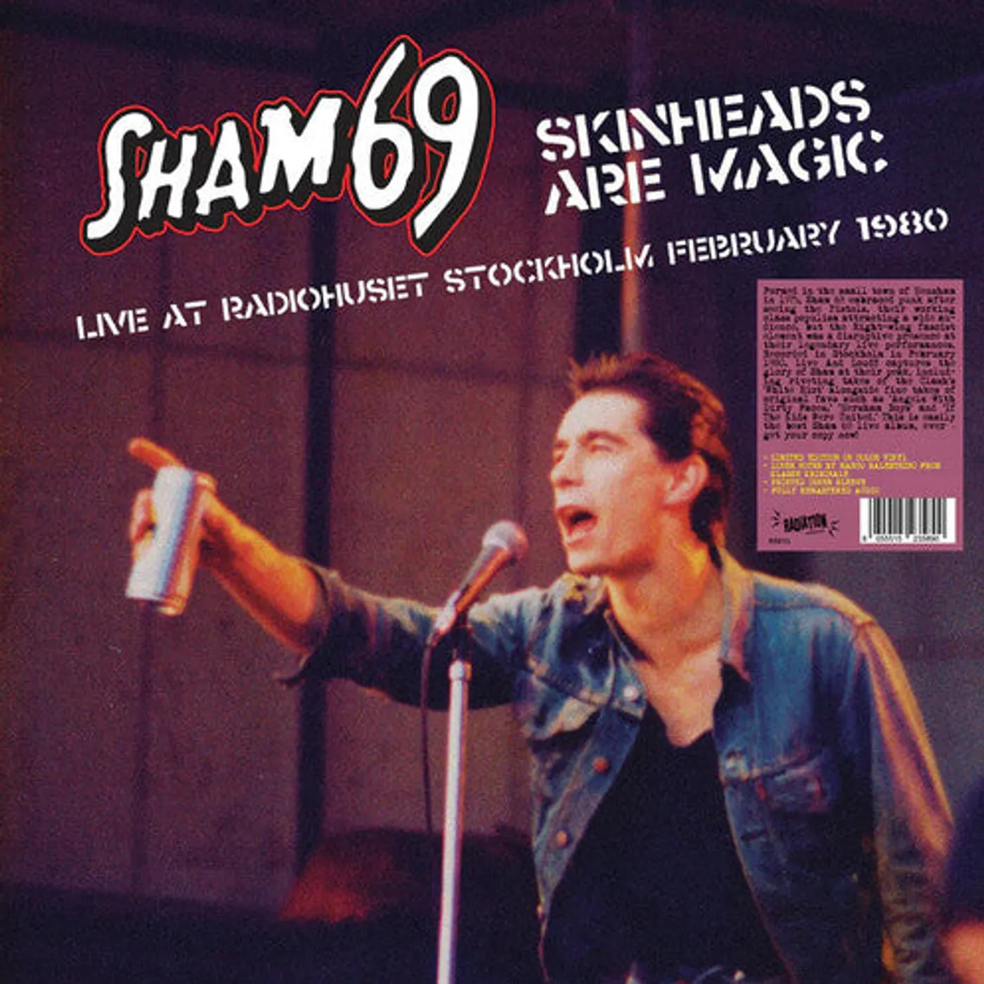 Sham 69 LP Vinyl - Skinheads Are Magic: Live In Stockholm 02/02/1980