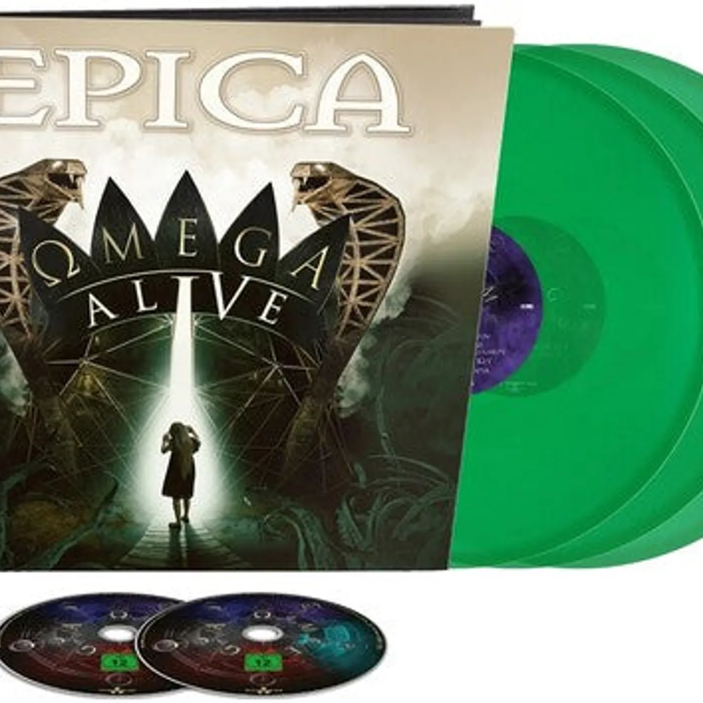 Epica LP Vinyl - Omega Alive - Earbook Green (Coloured Vinyl) (Grn)