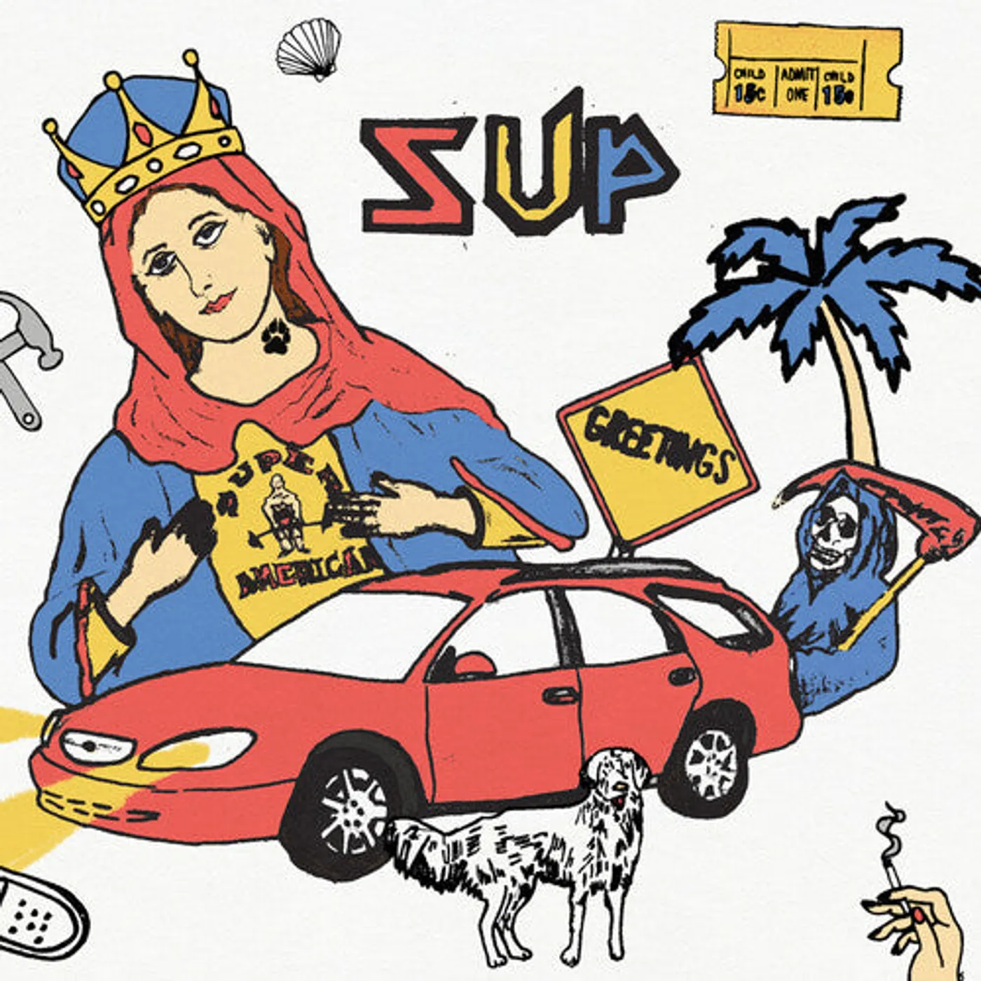 Super American LP Vinyl - Sup - Half Red / Half Blue (Blue) (Coloured Vinyl) (Red)