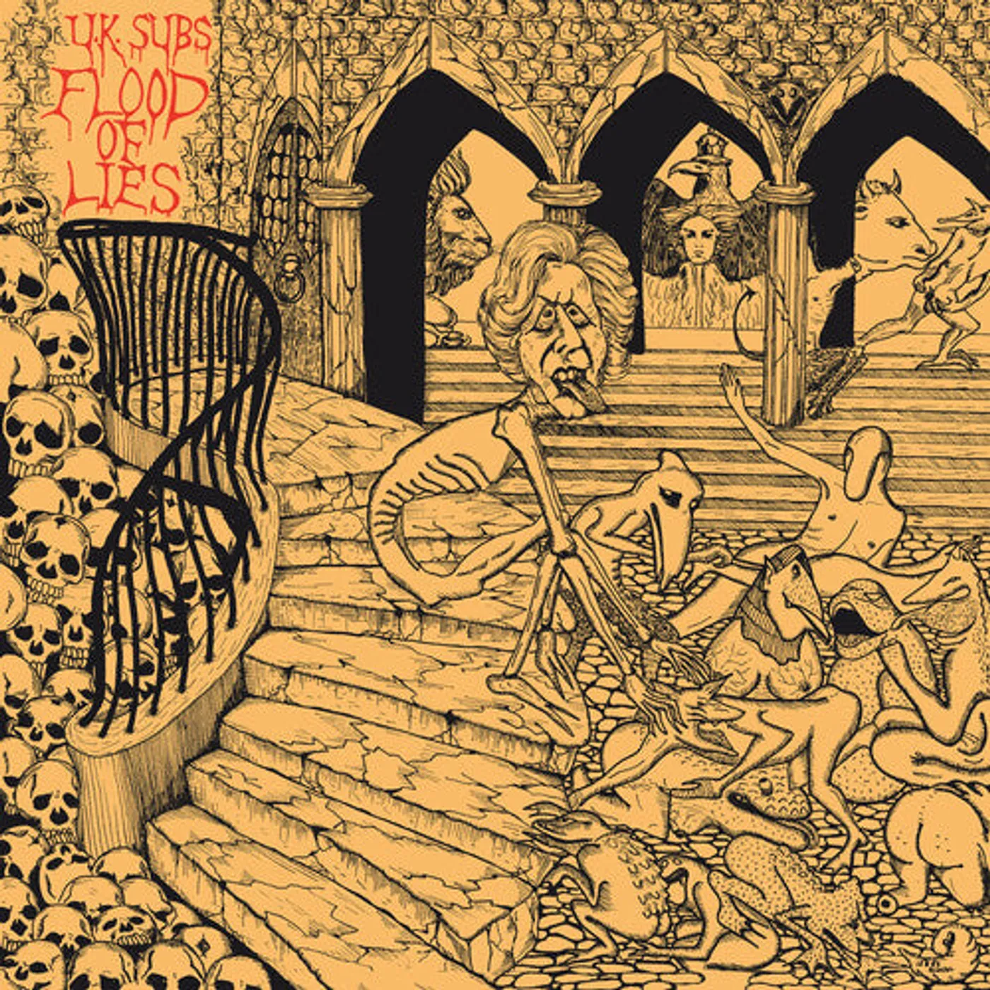 U.K. Subs LP Vinyl - Flood Of Lies (Coloured Vinyl) (Ltd) (Ylw) (Phot) (Rmst)