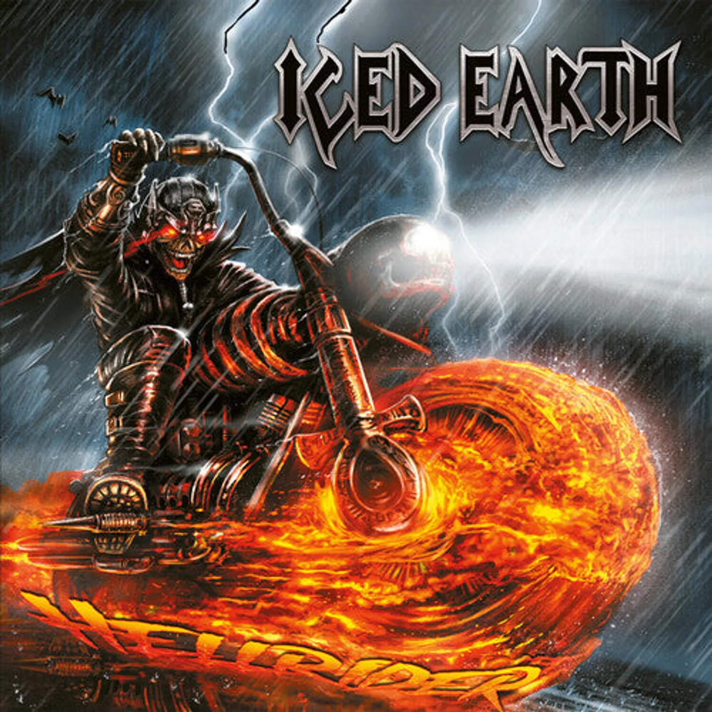 Iced Earth LP Vinyl - Hellrider - Orange/Yellow/Silver Splatter (Coloured Vinyl)