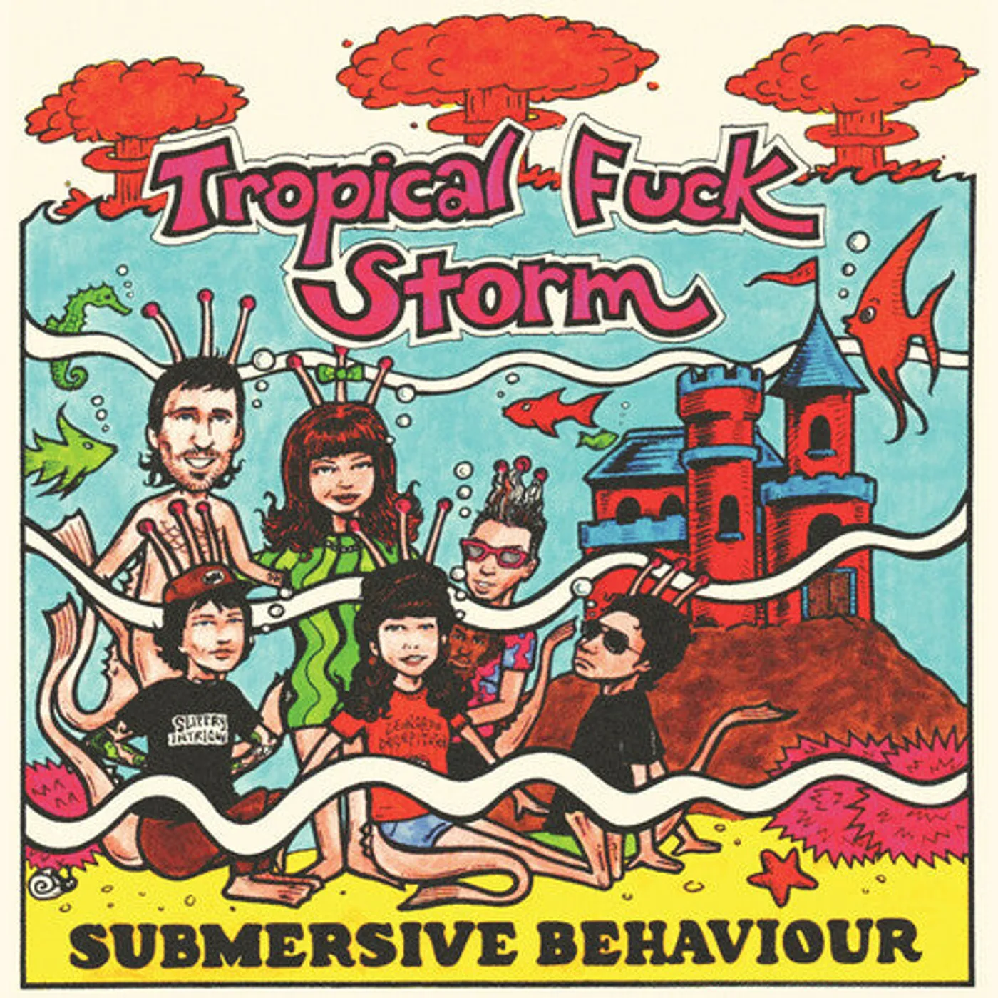 Tropical Fuck Storm LP Vinyl - Submersive Behaviour - Clear/Aqua Blue Smoke