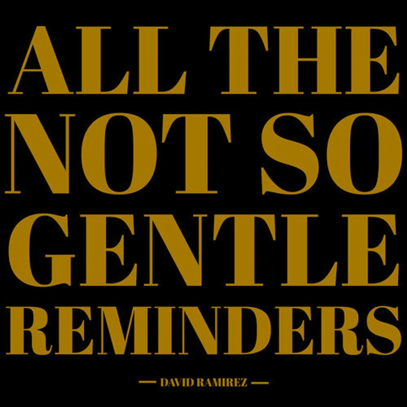 David Ramirez LP Vinyl - All The Not So Gentle Reminders