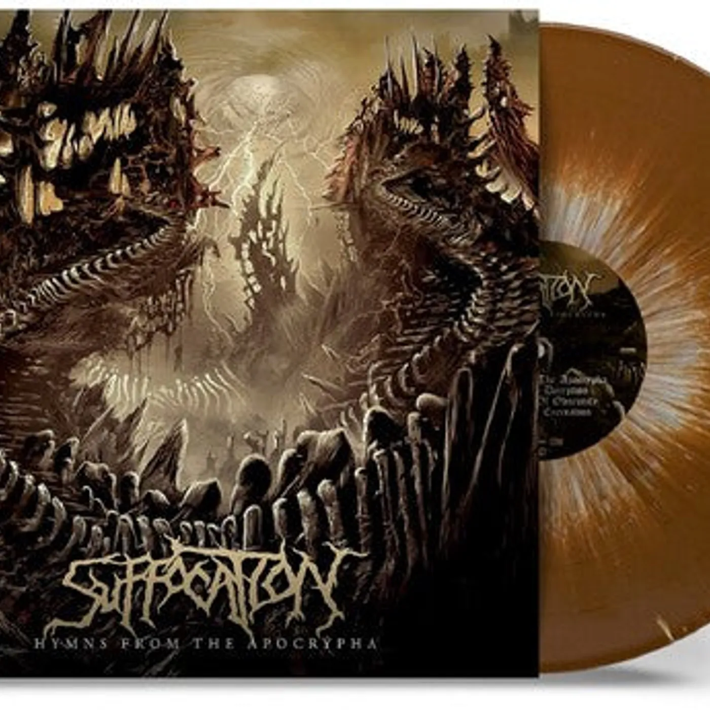 Suffocation LP Vinyl - Hymns From The Apocrypha - Brown & White Splatter