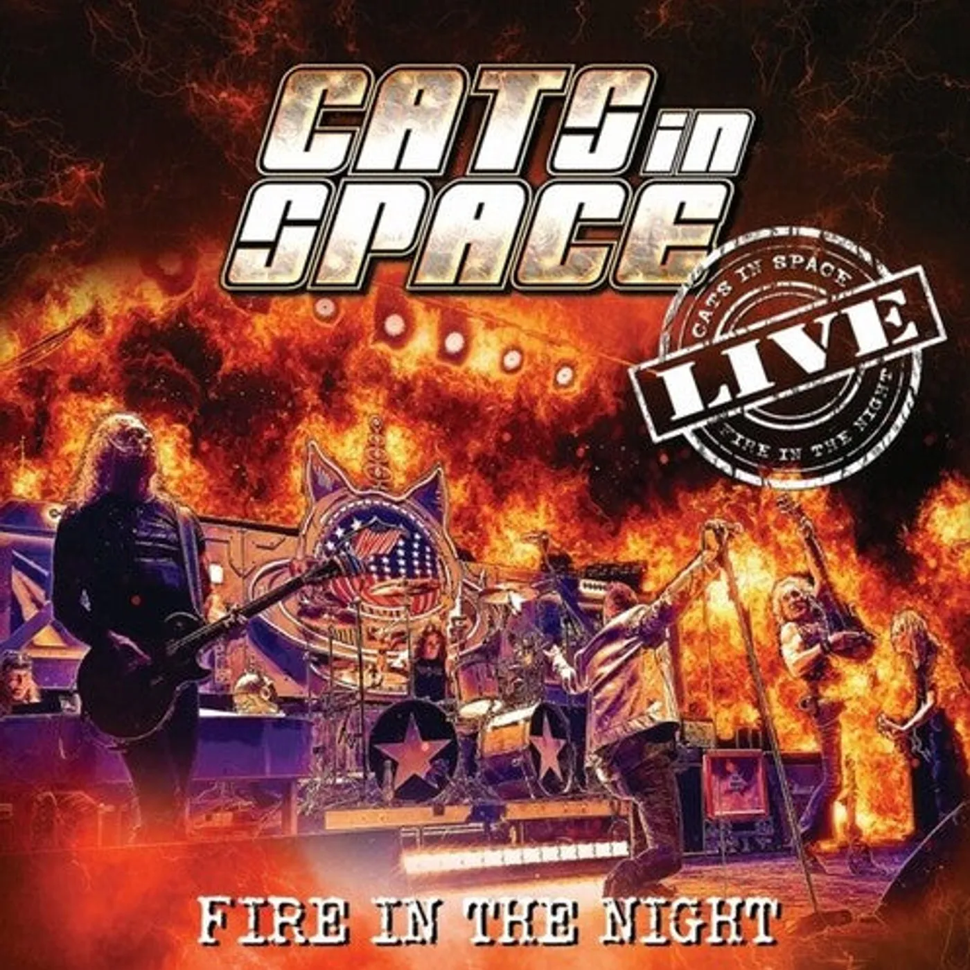 Cats In Space LP Vinyl - Fire In The Night: Live - Red Vinyl (Coloured Vinyl) (Red)