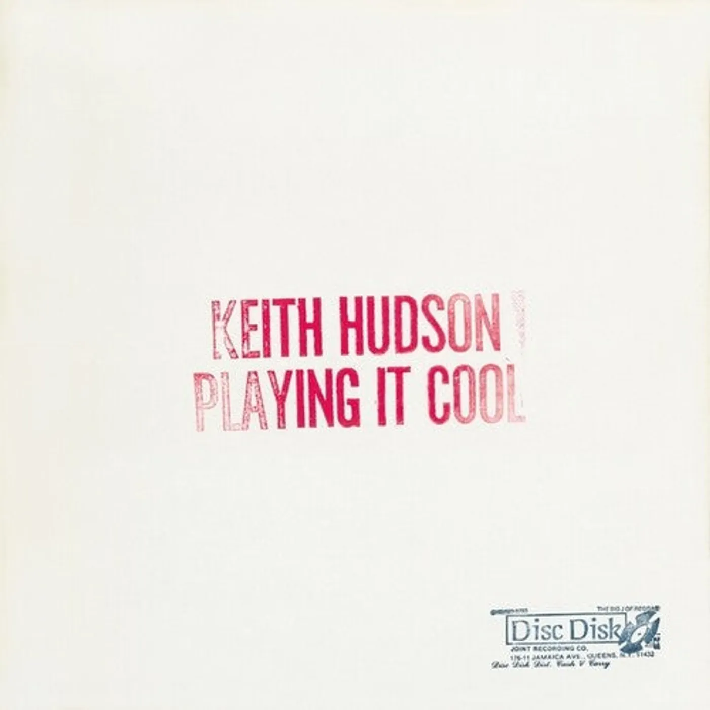 Keith Hudson LP Vinyl - Playing It Cool & Playing It Right