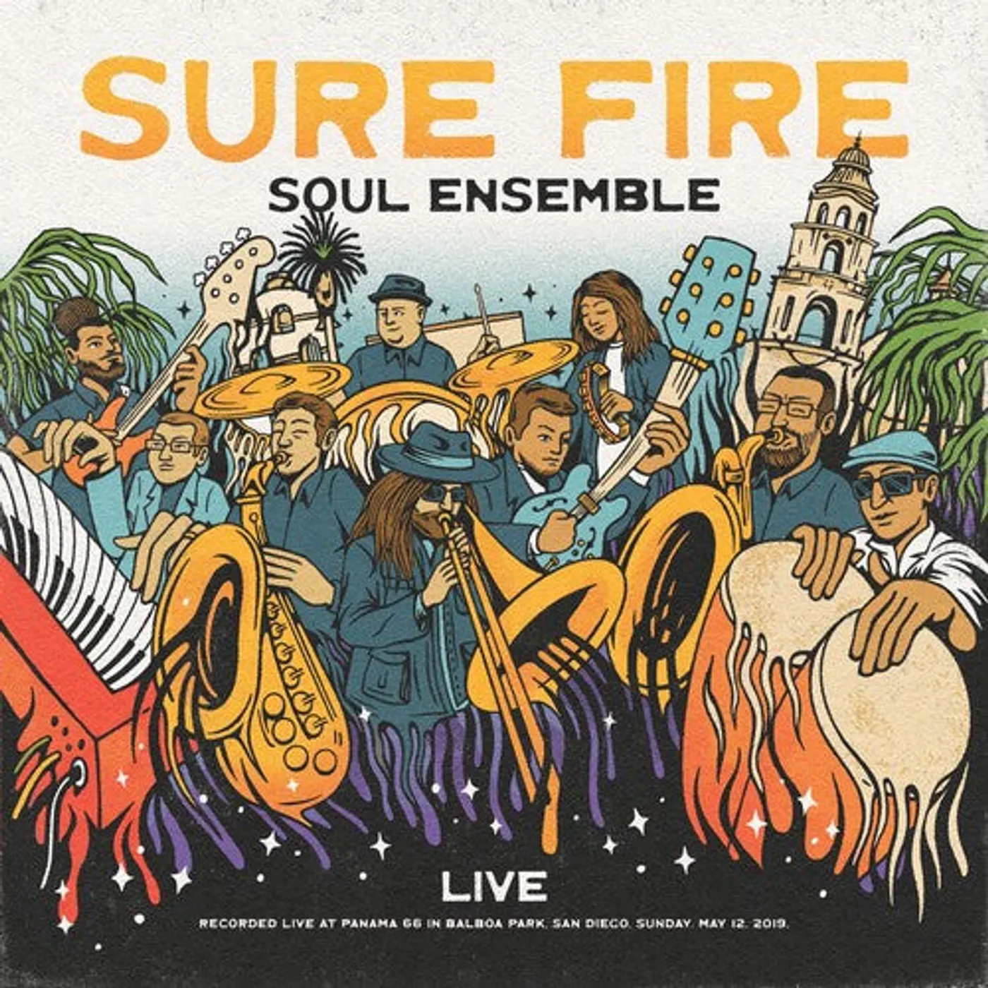 The Sure Fire Soul Ensemble LP Vinyl - Live At Panama 66 - Clear W/Orange Swirl (Cvnl)