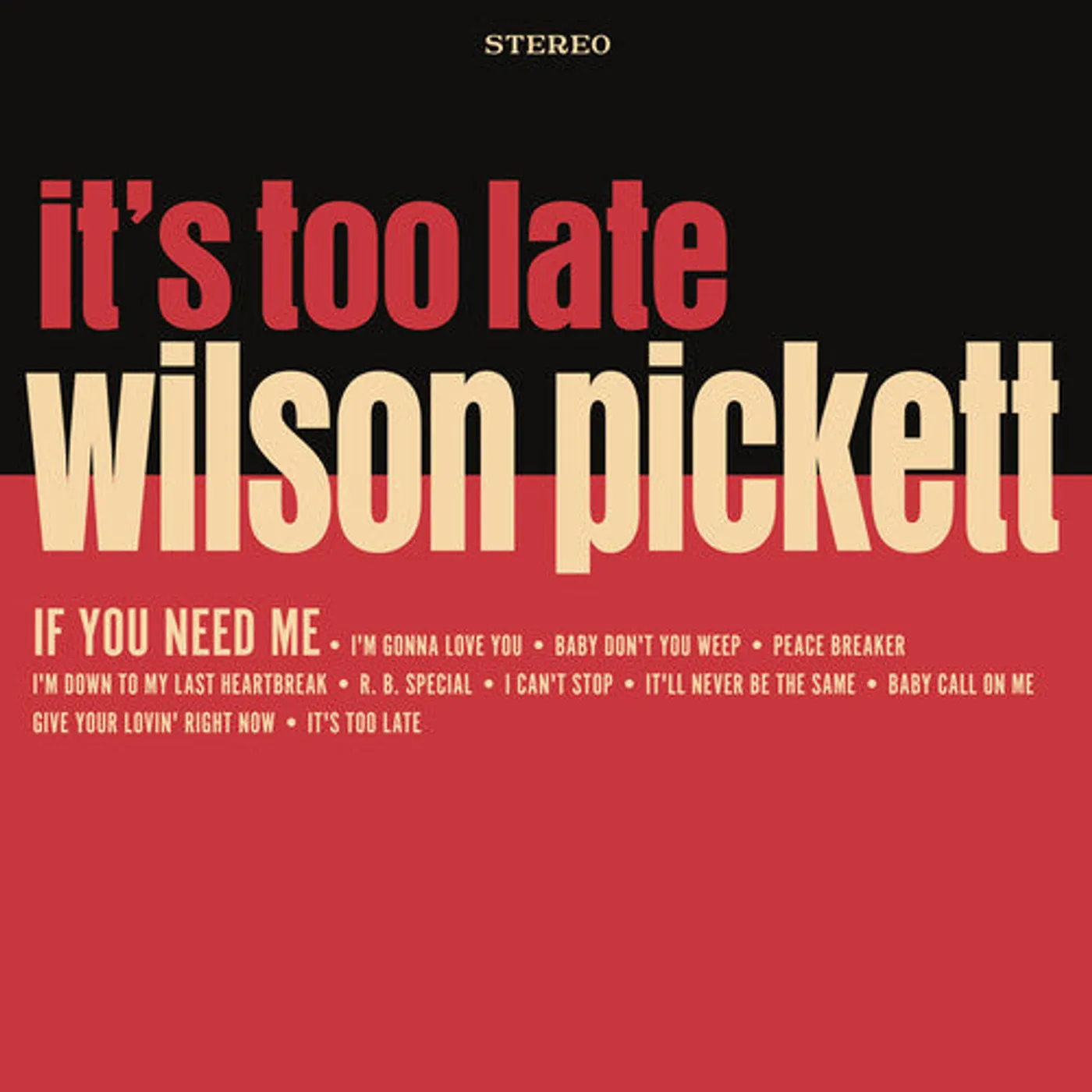 Wilson Pickett LP Vinyl - It'S Too Late (Coloured Vinyl)