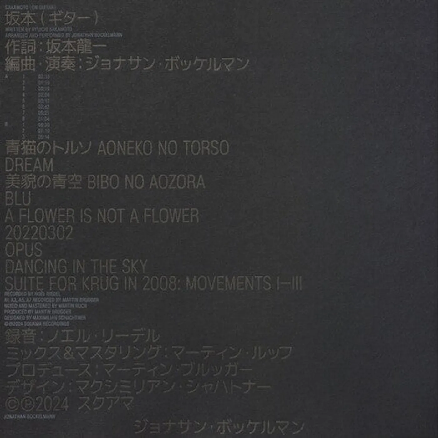 Jonathan Bockelmann LP Vinyl - Sakamoto On Guitar