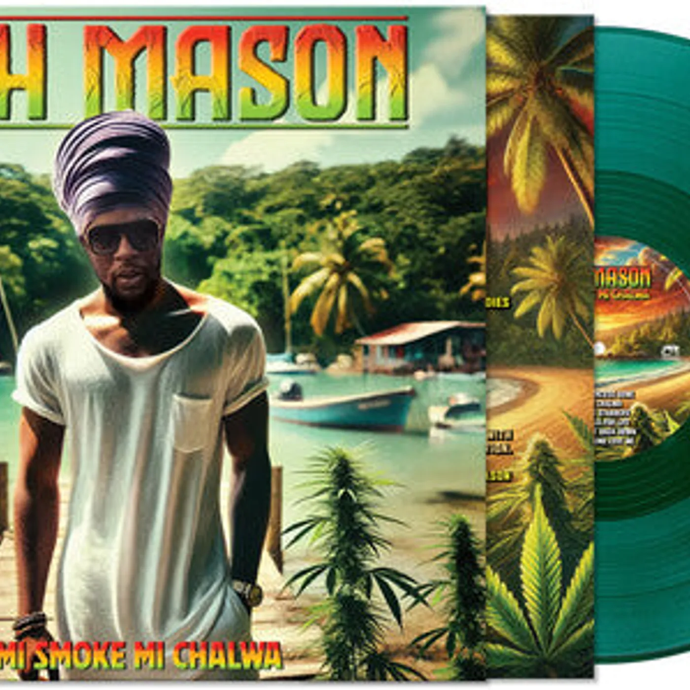 Jah Mason LP Vinyl - Mi Smoke Mi Chalwa (Coloured Vinyl) (Grn) (Ltd)