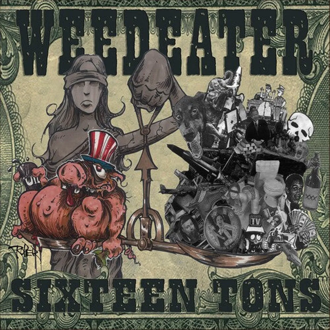 Weedeater LP Vinyl - Sixteen Tons (Cvnl) (Gate Fold) (Grn) (Ltd)