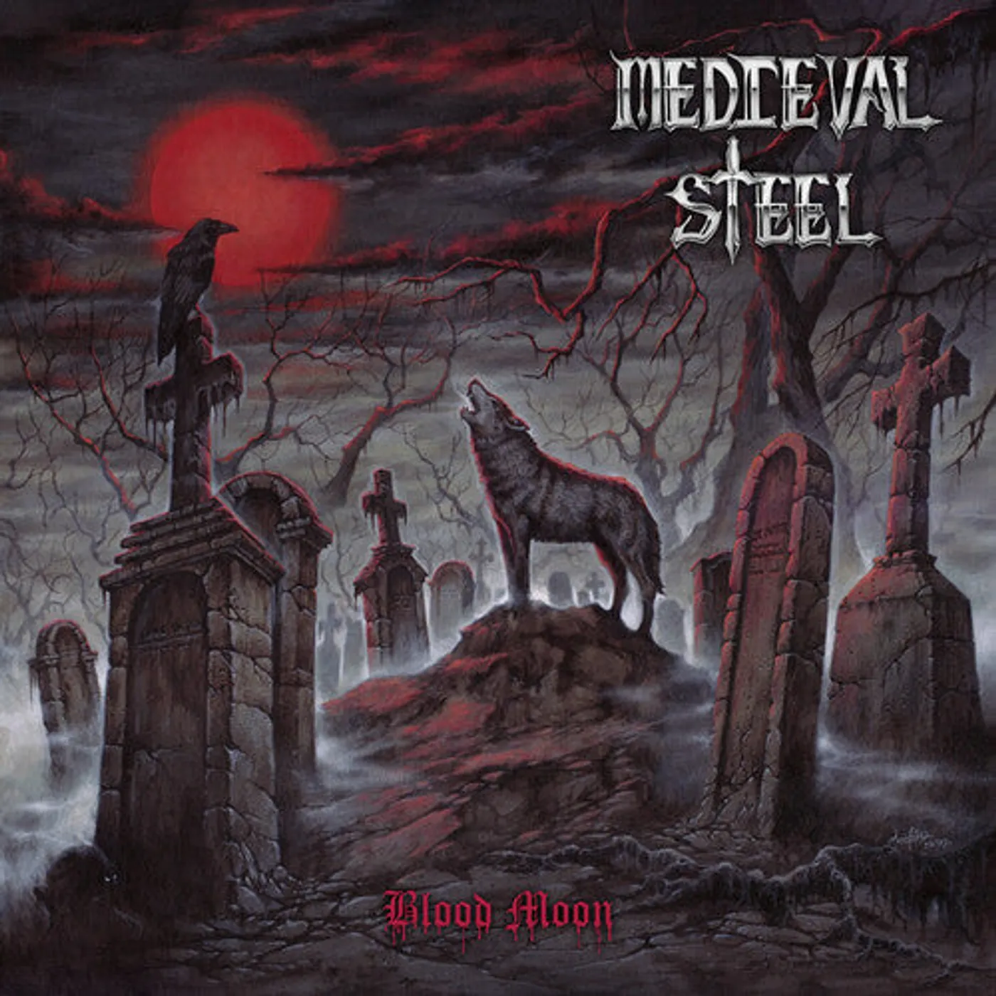 Medieval Steel LP Vinyl - Blood Moon - Red/Black Splatter (Blk) (Coloured Vinyl) (Ltd)