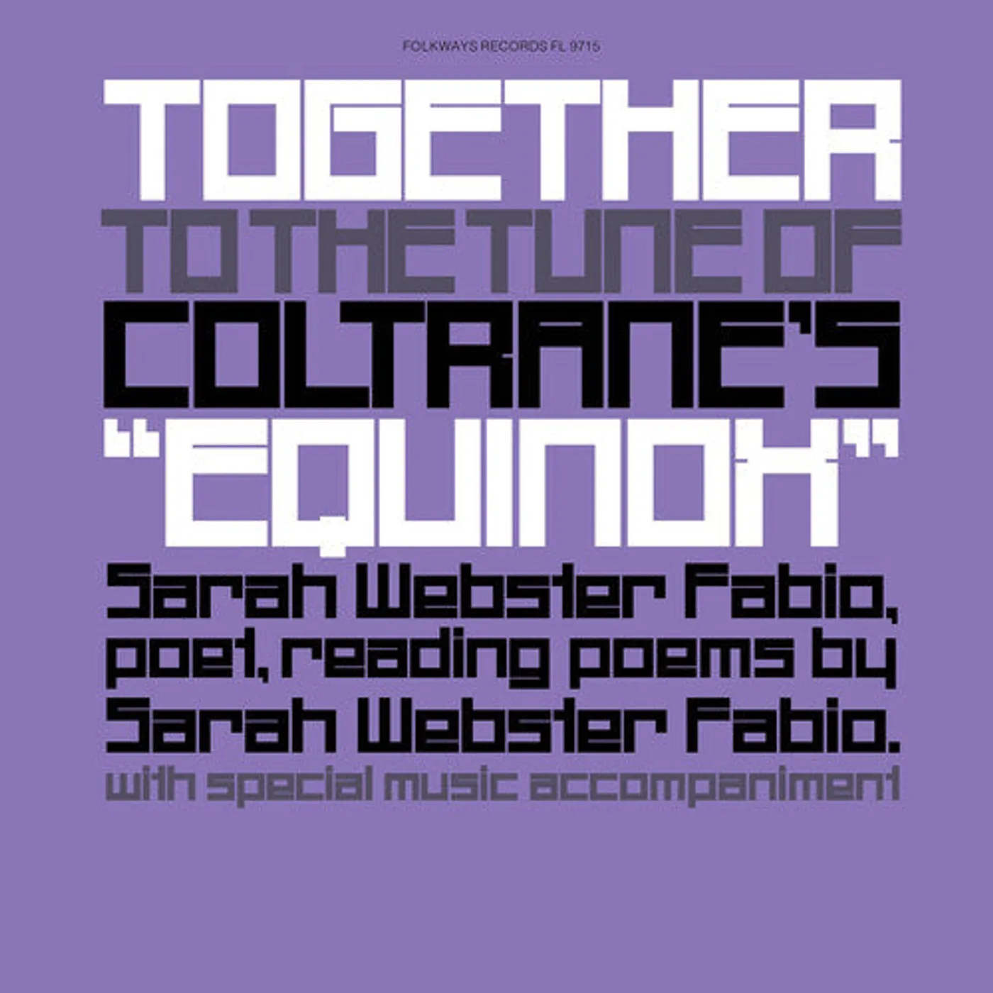 Sarah Webster Fabio LP Vinyl - Together To The Tune Of Coltrane'S Equinox (Reis)